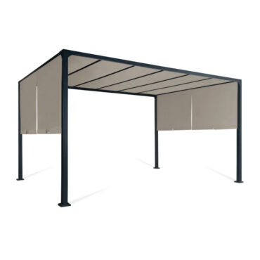 Alunox Serisi Metal Gövdeli Kare Çardak – Açık Yanlı (26 m²)