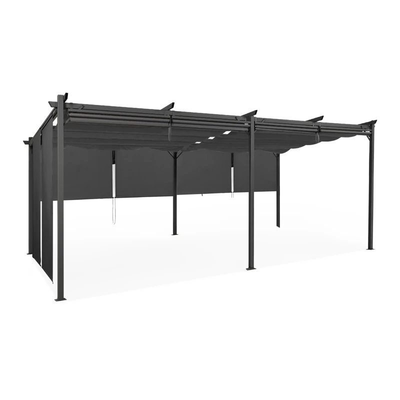 Veltora Serisi Antrasit Metal Çardak – Dört Ayaklı (28 m²)