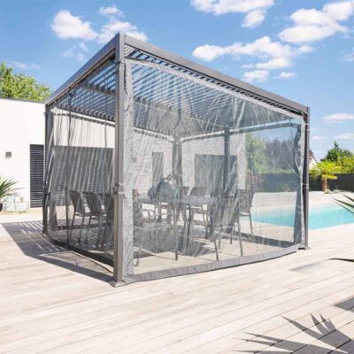bioklimatik-pergola-1 Veltro Serisi Antrasit - Bioklimatik Pergola (Perdeli)