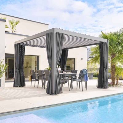 bioklimatik-pergola-2 Arcovia Serisi Çift Yönlü Bioklimatik Pergola (Perdeli)