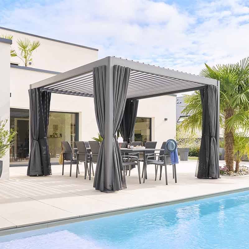 Arcovia Serisi Çift Yönlü Bioklimatik Pergola (Perdeli)