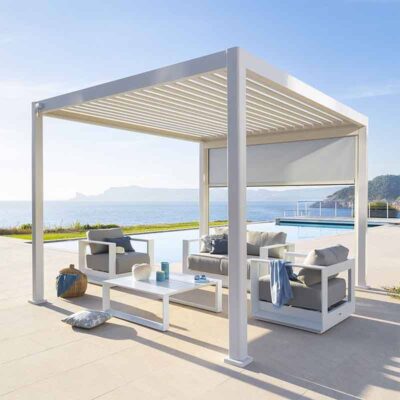 bioklimatik-pergola-4 Zenora Serisi Beyaz Tek Yönlü – Bioklimatik Pergola (Tekli)