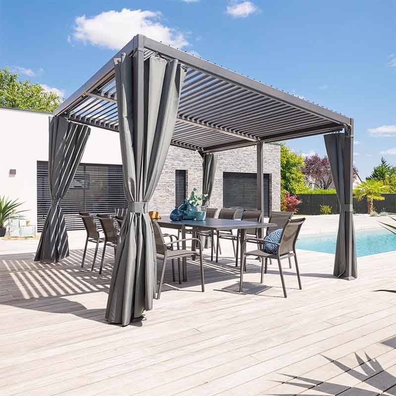 Orvion Serisi - Antrasit Standart Çift Yönlü Bioklimatik Pergola (Tekli)
