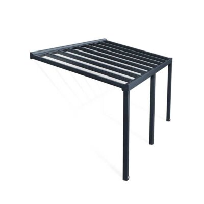 kanopi-1 Arvento Serisi 18 m² - Antrasit Metal Konstrüksiyon Kanopi (6 Metre x 3 Metre)